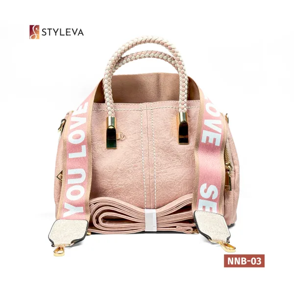 Zippered Barrel Bag with Charms