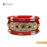 Red Cord Bracelet with Silver Accents