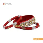 Red Cord Bracelet with Silver Accents - Image 3