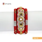 Red Cord Bracelet with Silver Accents - Image 2