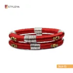 Red Cord Bracelet with Silver Accents - Image 5
