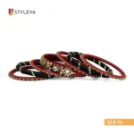 Silver-Trim Red Cord Bracelet - Image 4