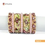 Beige and Pink Embroidered Bangle - Image 4