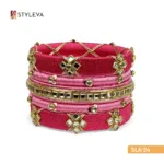 (SLA-24)_Pink and Gold Mirror Bangles