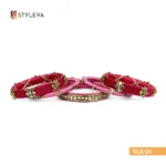 (SLA-24)_Pink and Gold Mirror Bangles - Image 2