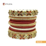 Red, Gold, and White Rhinestone Bangle
