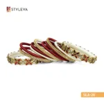 Red, Gold, and White Rhinestone Bangle - Image 2