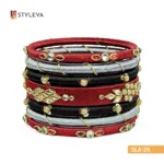 Red, Gray, and Gold Bangle