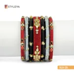Red, Gray, and Gold Bangle - Image 4
