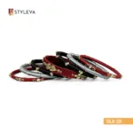Red, Gray, and Gold Bangle - Image 2