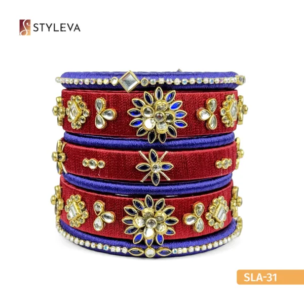 Red and Blue Floral Bangle