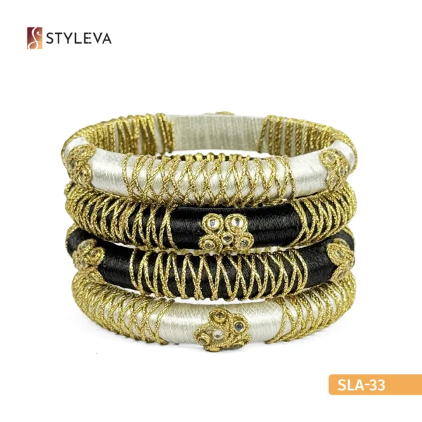Black, White, and Gold Bangle